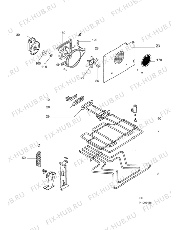 Взрыв-схема плиты (духовки) Aeg C50370V-EW - Схема узла H10 Oven Furniture, Users manual